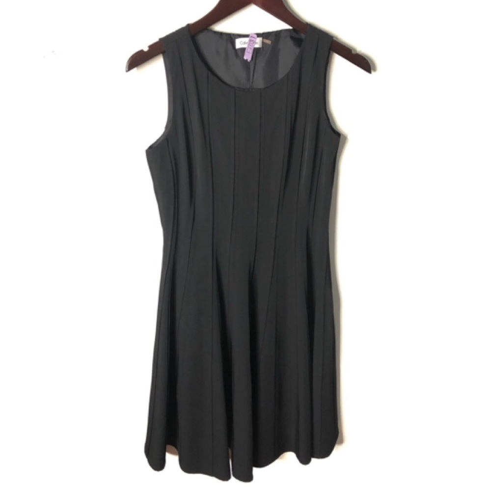 CALVIN KLEIN Pleated Fit & Flare Dress - Picture 1 of 8